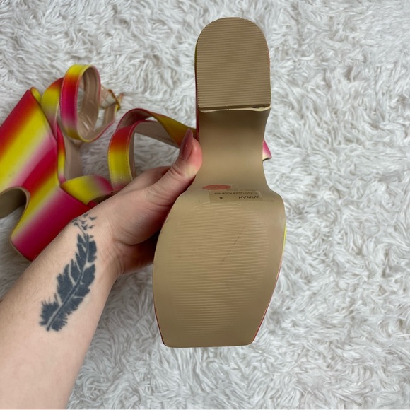 Ariyah Platform Heels Wedges Lemon Drop by Privileged Dolls Kill Ombré - Picture 6 of 16